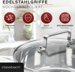 Classbach® Topfset 8-teilig, Kochtopf Set Edelstahl Für Alle Herdarten (Induktion-, Gasherd, Ceranfeld, Elektroherd) Spülmaschinenfest Kochtopf Set Camping, Töpfe Induktion Kochtopfset C-KTS 4017 -Küchenzauber Günstiges Geschäft 9f1e2b43597240b6004b95e1c8fc736b