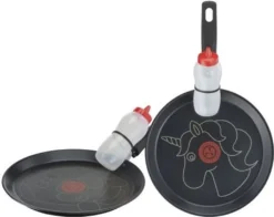 Tefal Creative Edition Panda Crepepfanne/Pfannkuchenpfanne 25 Cm, Crepes Pfanne Induktionsgeeignet, Antihaftbeschichtet, Pfannkuchen Crepes Mit Tiermuster, Inkl Dosierflasche 200ml, Schwarz