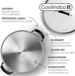COOLINATO Schmorpfanne 28cm Aus Edelstahl – Beschichtet 11 COOLINATO Schmorpfanne 28cm Aus Edelstahl – Beschichtet -Küchenzauber Günstiges Geschäft a03e0d4fa0b9ddfca96dd0563103f351