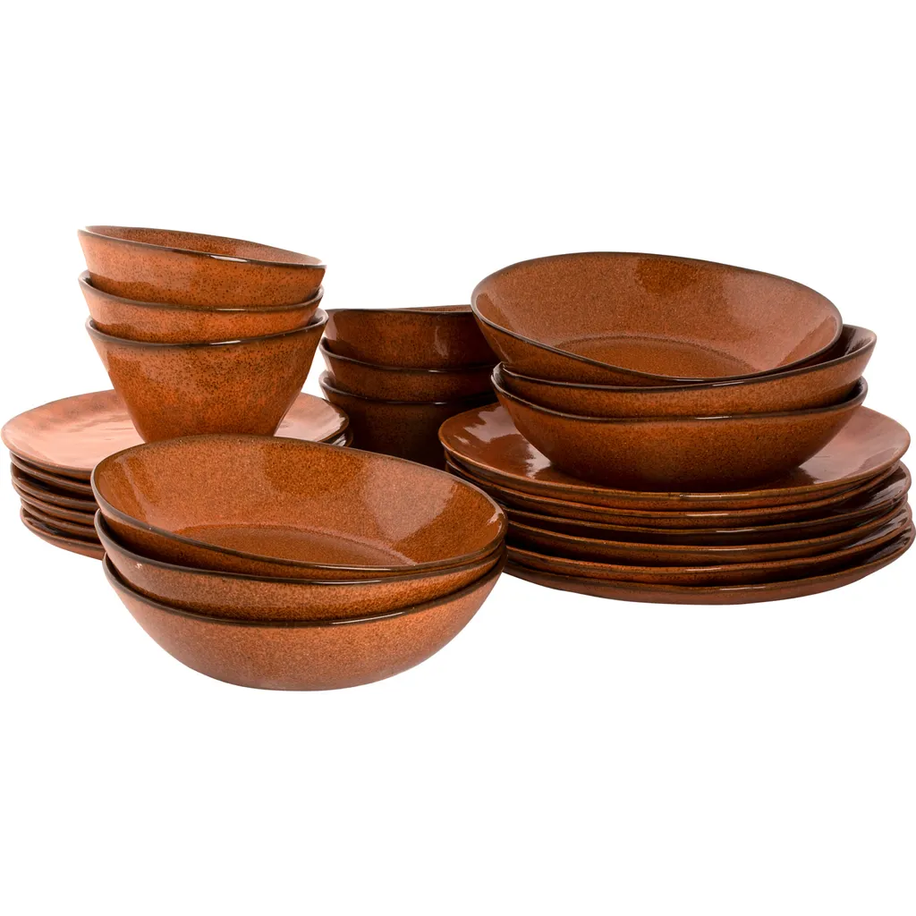1 X Palmer Rustique Keramik Tafel Service Set 24 Tlg. 6 Pers. Rost 1 1 X Palmer Rustique Keramik Tafel Service Set 24 Tlg. 6 Pers. Rost