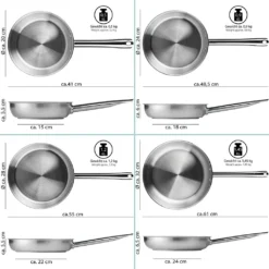 ONVAYA® Edelstahlpfannen-Set | Bratpfanne | Ohne Beschichtung | Induktion & Backofengeeignet | Profipfannen Komplettset | Ø 20/24/28/32cm -Küchenzauber Günstiges Geschäft a289efb76bca0f346a6a107723389b5a