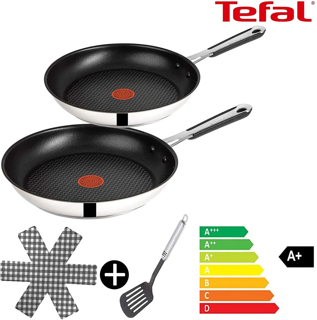 Tefal J90929 Jamie Oliver Pfannenset Induktion 4 TLG, Set Angebot, Pfanne 28 Cm + Pfanne 24 Cm, Edelstahl 1 Tefal J90929 Jamie Oliver Pfannenset Induktion 4 TLG, Set Angebot, Pfanne 28 Cm + Pfanne 24 Cm, Edelstahl
