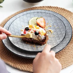 Vancasso, Haruka Porzellan Geschirrservice, 32-teilig Rund Kombiservice Geschirrset Tafelservice Für 8 Personen, Schwarz -Küchenzauber Günstiges Geschäft a75c1b92dec1377fdcd959398f7af9c0