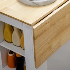 HOMCOM Kücheninsel, Sideboard Mit Erweiterbarer Arbeitsfläche, Küchenschrank Mit Schubladen, Gewürzregalen, Servierwagen Aus Holz Für Küche, Weiß, 108 X 78,4 X 84 Cm 17 HOMCOM Kücheninsel, Sideboard Mit Erweiterbarer Arbeitsfläche, Küchenschrank Mit Schubladen, Gewürzregalen, Servierwagen Aus Holz Für Küche, Weiß, 108 X 78,4 X 84 Cm -Küchenzauber Günstiges Geschäft a80d963d906db63ac456518a8e357898