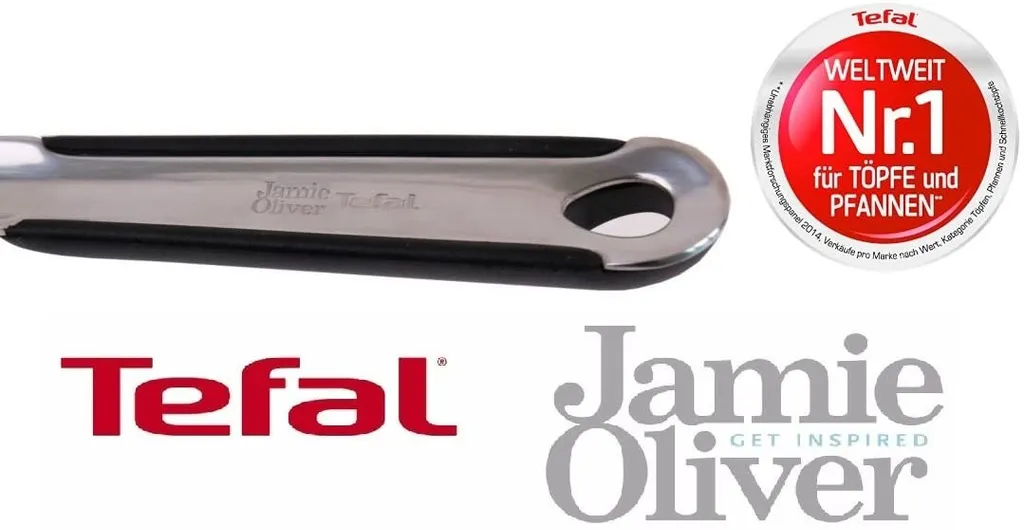 Tefal J90929 Jamie Oliver Pfannenset Induktion 4 TLG, Set Angebot, Pfanne 28 Cm + Pfanne 24 Cm, Edelstahl 8 Tefal J90929 Jamie Oliver Pfannenset Induktion 4 TLG, Set Angebot, Pfanne 28 Cm + Pfanne 24 Cm, Edelstahl – Bild 8