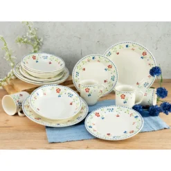CreaTable 22910 Kombiservice Frida Für 4 Personen, Steingut, Mehrfarbig (1 Set, 16-teilig) -Küchenzauber Günstiges Geschäft ac4edd13317ad4156adb6dbef3a7467b