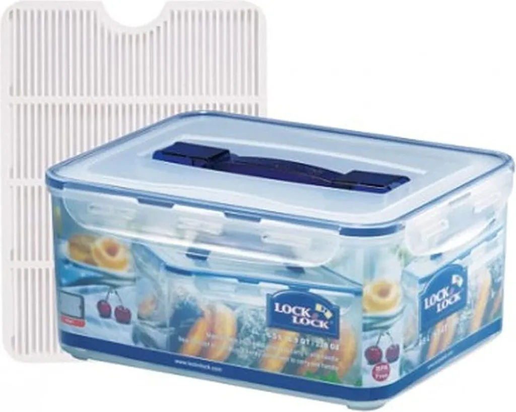 Lock & Lock Classic Vorratsdose 6,50 L, Recheckig, 294x230x138 Mm, Semi-transparent/blau 4 Lock & Lock Classic Vorratsdose 6,50 L, Recheckig, 294x230x138 Mm, Semi-transparent/blau – Bild 4