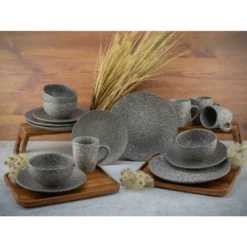 CreaTable 23770 Kombiservice Granit Für 4 Personen, Steinzeug (1 Set, 16-teilig) -Küchenzauber Günstiges Geschäft ad5e1bf97597565c2a00cd627245688d