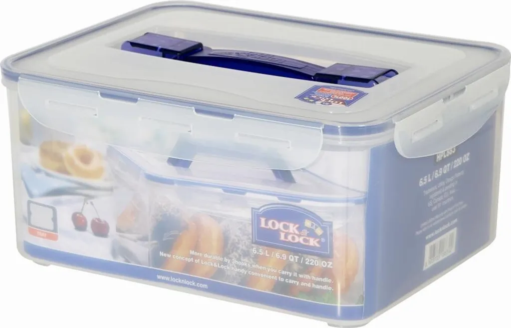 Lock & Lock Classic Vorratsdose 6,50 L, Recheckig, 294x230x138 Mm, Semi-transparent/blau 1 Lock & Lock Classic Vorratsdose 6,50 L, Recheckig, 294x230x138 Mm, Semi-transparent/blau