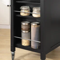 SoBuy FKW108-SCH Design Küchenwagen Mit Edelstahlplatte Kücheninsel Küchenschrank Rollwagen Sideboard Servierwagen Schwarz BHT Ca.: 107x94x46cm -Küchenzauber Günstiges Geschäft b1de1e3ff4d6129829d3e1a41ed6e003