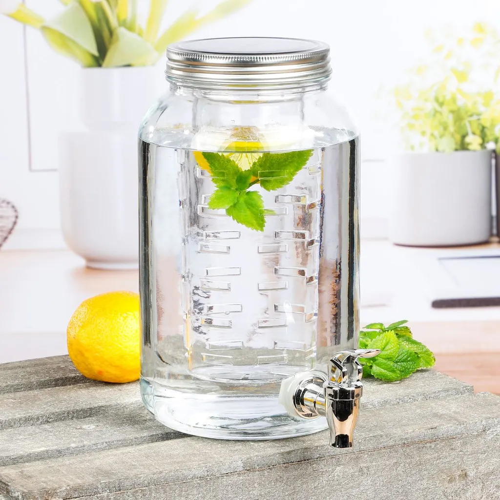 Getränkespender Mit Kühleinsatz Wasserspender Fruchteinsatz Mit Zapfhahn 3,5 L 1 Getränkespender Mit Kühleinsatz Wasserspender Fruchteinsatz Mit Zapfhahn 3,5 L