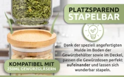 PORADA 12 Stapelbare Gewürzgläser Set 150ml Glasbehälter Mit Deckel Aufbewahrung Küche Gewürzdosen Vorratsdosen Glas Mit Deckel Aufbewahrungsgläser Küchenorganisation Aufbewahrung… -Küchenzauber Günstiges Geschäft b668038f6899bdeaeecd00b88a3e00ee