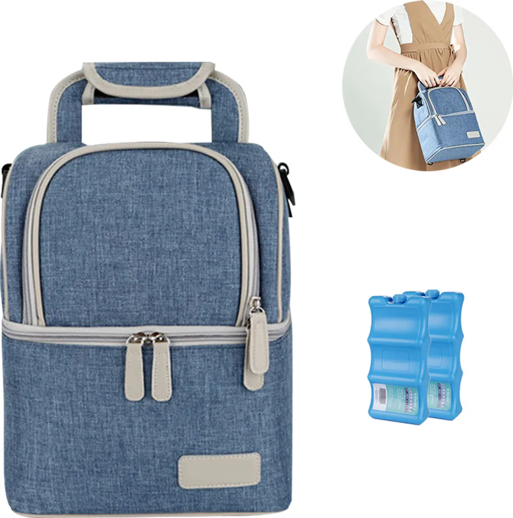 Muttermilch-Kühltasche Mit Kühlakkus, Doppellagig, Passend Für 3 Flaschen, Bis Zu 255 Ml, Für Stillen, Muttermilch, Pumpbeutel, Rucksack ,Denim Blue 1 Muttermilch-Kühltasche Mit Kühlakkus, Doppellagig, Passend Für 3 Flaschen, Bis Zu 255 Ml, Für Stillen, Muttermilch, Pumpbeutel, Rucksack ,Denim Blue