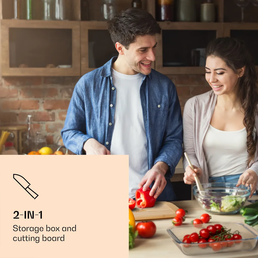 Klarstein Bambuswald Aufschnittbox Mit Deckel , 1 Liter , 2er Set , Glas & Bambus , Hitzebeständig , Spülmaschinenfest , Stapelbar 2 Klarstein Bambuswald Aufschnittbox Mit Deckel , 1 Liter , 2er Set , Glas & Bambus , Hitzebeständig , Spülmaschinenfest , Stapelbar – Bild 2