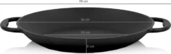 BBQ-Toro Paella Pfanne, 6 Personen | Ø 36 Cm | Gusseisen Grillpfanne Mit Griffen