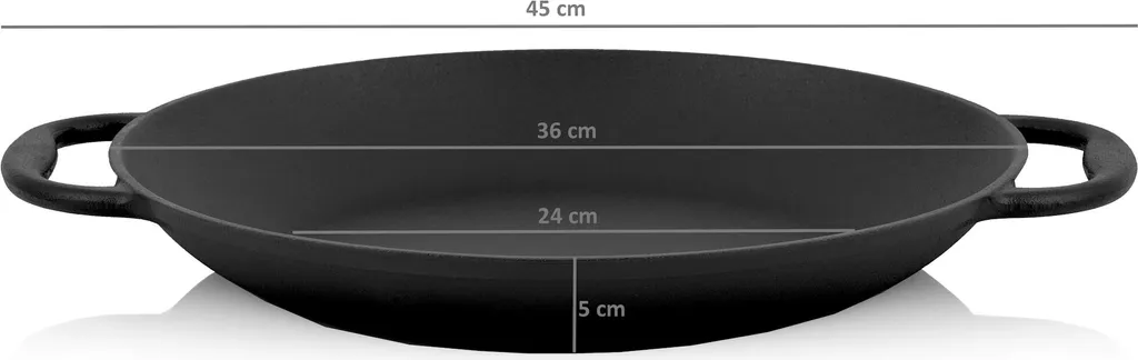 BBQ-Toro Paella Pfanne, 6 Personen | Ø 36 Cm | Gusseisen Grillpfanne Mit Griffen 1 BBQ-Toro Paella Pfanne, 6 Personen | Ø 36 Cm | Gusseisen Grillpfanne Mit Griffen