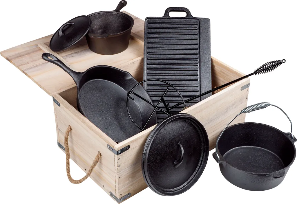 Dutch Oven Topf-Set Für Den Grill - 9-teilig 1 Dutch Oven Topf-Set Für Den Grill - 9-teilig