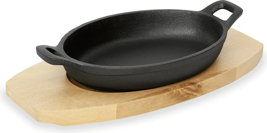 Servierpfanne Mit Holzuntersetzer, Gusseisen, 15,5x9,5 Cm - 24x17,5 Cm Wählbar : Servierpfanne Mit Holzuntersetzer, 21,5 X 5,5 Cm, Variante: Servierpfanne Mit Holzuntersetzer, 21,5 X 5,5 Cm 1 Servierpfanne Mit Holzuntersetzer, Gusseisen, 15,5x9,5 Cm - 24x17,5 Cm Wählbar : Servierpfanne Mit Holzuntersetzer, 21,5 X 5,5 Cm, Variante: Servierpfanne Mit Holzuntersetzer, 21,5 X 5,5 Cm