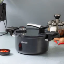 AMERCOOK Fresh Cooker Kochtopf Niederdrucktopf 24 Cm - Universal-Topf Für Alle Herdarten Kochtopf - Induktionsgeeigneter Kochtopf Energiespartopf - Kochtopf Vitaminschonend Schnellkochtopf Mit Ventil -Küchenzauber Günstiges Geschäft bca27deeb3cfcf77466f1ad41451205b