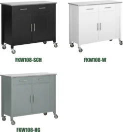 SoBuy FKW108-SCH Design Küchenwagen Mit Edelstahlplatte Kücheninsel Küchenschrank Rollwagen Sideboard Servierwagen Schwarz BHT Ca.: 107x94x46cm -Küchenzauber Günstiges Geschäft be71965cda963e14ad989c1d01058e45