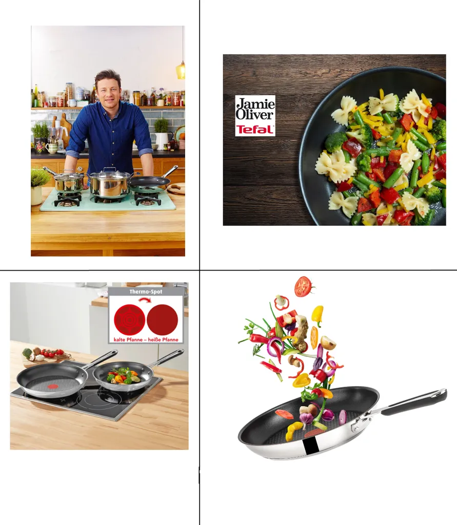 Tefal E76 Jamie Oliver Pfanne 28 Cm Induktion 3 TLG Set 4, NR 1, Bratpfanne Hoher Rand, Antihaft-beschichtet, Backofenofengeeignet, Spülmaschinenfest, Hohe GLEITFÄHIGKEIT,FÜR ALLE HERDARTEN 5 Tefal E76 Jamie Oliver Pfanne 28 Cm Induktion 3 TLG Set 4, NR 1, Bratpfanne Hoher Rand, Antihaft-beschichtet, Backofenofengeeignet, Spülmaschinenfest, Hohe GLEITFÄHIGKEIT,FÜR ALLE HERDARTEN – Bild 5