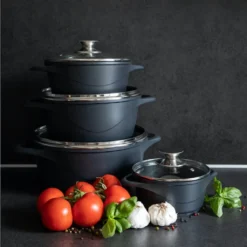 Smile MGK-12 Kochtopf, Geschmiedetes Aluminium, Schwarz -Küchenzauber Günstiges Geschäft c3f8a2adfd2cca2195c57699bbf7b317