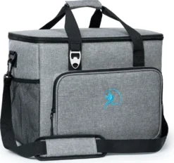 Obics - Kühltasche Gross Faltbar 30l Kuehlbox Isoliertasche Grau Für Essen In Tupperware Für Auto Mit Fächer Lunchtasche Camping Zubehör Für Picknick Essenstasche Isoliert Und Wasserdicht Für Arbeit