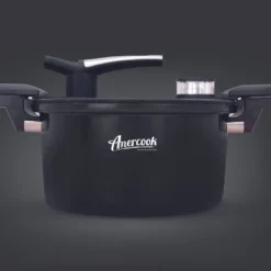 AMERCOOK Fresh Cooker Kochtopf Niederdrucktopf 24 Cm - Universal-Topf Für Alle Herdarten Kochtopf - Induktionsgeeigneter Kochtopf Energiespartopf - Kochtopf Vitaminschonend Schnellkochtopf Mit Ventil -Küchenzauber Günstiges Geschäft c8a050c4b352ed913e08bad97e96d0a3