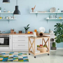 Relaxdays Küchenwagen Aus Walnussholz -Küchenzauber Günstiges Geschäft ca6de0c138ff483a46efddaecbe38f18