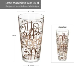 6er Latte Macchiato Gläser-Set 370 Ml Stapelbar Kaffee-Glas Cappuccino -Küchenzauber Günstiges Geschäft cb7efb313cddaeb352237cbc94ae2d53