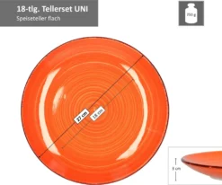 Service 18tlg. Tellerset Uni Bunt, Für 6 Personen In Unterschiedlichen Farben -Küchenzauber Günstiges Geschäft cc057551f375e471b3c394e98e3c999a