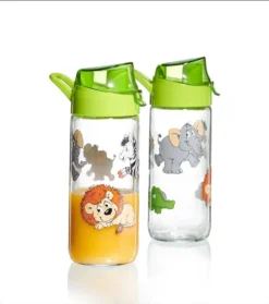 Ritzenhoff & Breker Trinkflasche Happy Zoo, Kinder Flasche, Glas, Bunt, 500 Ml, 812909 -Küchenzauber Günstiges Geschäft cf19e7a75f2fb876179f7bec367b1560