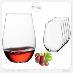 IMPERIAL Moderne Weingläser Ohne Stil Aus Glas 570ml Set 6-Teilig Groß -Küchenzauber Günstiges Geschäft cfb019db5a6cc4a32a8645c767e0f0db