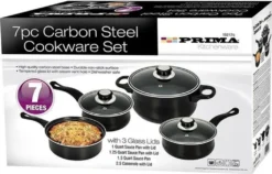 Prima Pfannenset 7-teilig – Kleine Pfannen – Schwarz – Antihaftbeschichtung – Kochset – Mit Deckel – Kochtöpfe – Soßenpfanne – Geschenk Für Mann Und Frau -Küchenzauber Günstiges Geschäft d1c95c684de60010614c44f3882fe8ee