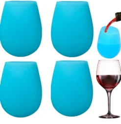 6er Set 200ml Unzerbrechlich Blau Silikon Biergläser Whisky GläSer Wein Becher Stammlos Weinbecher Tasse -Küchenzauber Günstiges Geschäft d3807a29eb1b39ee19d6635ab4679221