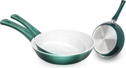 Genius Cerafit Fusion Bratpfannen-Set Induktions-Pfannen 3 Tlg Mit Kratzfester Antihaft-Beschichtung Ohne Fett Und Öl; A24633