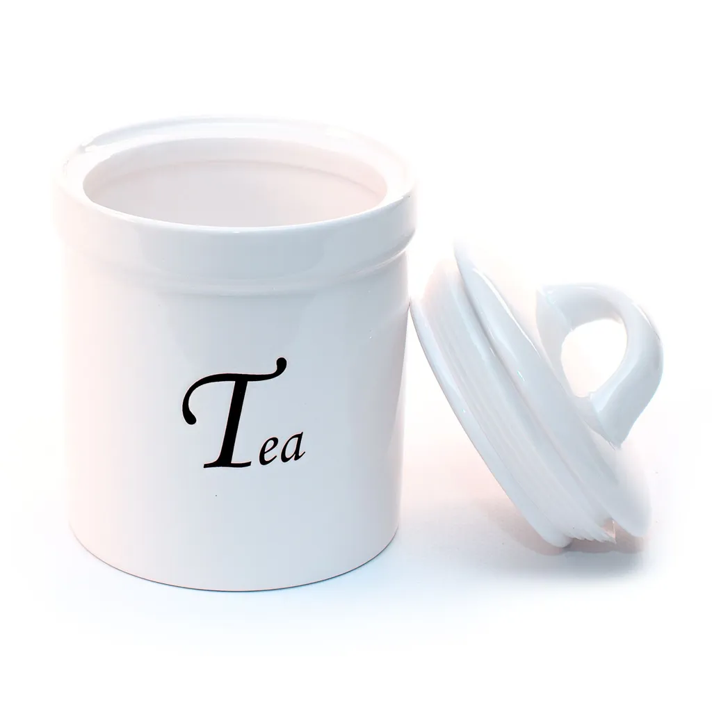 Teebehälter Keramik Weiß Vorratsbehälter Mit Deckel Vorratsdose Frischhaltdose "TEA" 830ml 2 Teebehälter Keramik Weiß Vorratsbehälter Mit Deckel Vorratsdose Frischhaltdose "TEA" 830ml – Bild 2