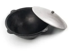 Usbekische Asien Kazan Aus Gusseisen Mit Aludeckel 12 Liter