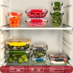 Uandu Lock & Fresh 5er Vorratsdosen Set, Frischhaltedosen Mit Deckel Für Lebensmittel, Mikrowellen-, Und Gefriergeeignet, Vorratsdosen Mit Deckel, Meal Prep Boxen, Aufbewahrungsbox Küche - Rot -Küchenzauber Günstiges Geschäft da598d75cc3c58373fe51e72fe6be9af