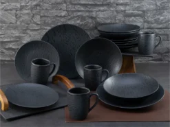 CreaTable, 20539, Serie Schiefer Black , Geschirrset, Kombiservice 16 Teilig -Küchenzauber Günstiges Geschäft dc014f693f1f98e4723ebb5590fda1e2