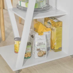 SoBuy FKW77-W Design Servierwagen Küchenwagen Beistellwagen Rollwagen Mit 3 Ablagen Und 2 Regalfächern Weiß BHT Ca.: 60x77x38cm -Küchenzauber Günstiges Geschäft dc89faa374012849587ef8138395d02b