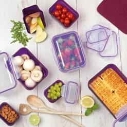GOURMETmaxx Frischhaltedosen Klick-it 28-tlg. In Lila Frischhaltedosen Set Klick-It Gefrierdosen Lunchbox Brotdose 14 Stück Lila -Küchenzauber Günstiges Geschäft de2c0b1f23342e413147736ce32a0488 1