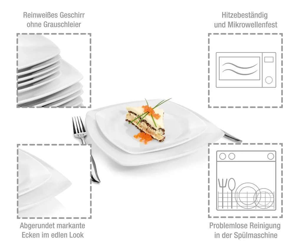 Sänger SÄNGER Porzellan Geschirrset Markant, Tafelservice 18 Teilig Für 6 Personen 4 Sänger SÄNGER Porzellan Geschirrset Markant, Tafelservice 18 Teilig Für 6 Personen – Bild 4