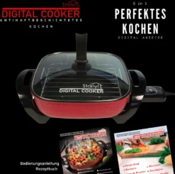 Starlyf®Digital Cooker - XXL Elektrische Bratpfanne Mit Digitalem Thermostat Und Temperaturanzeige, 1600 Watt, 5,5 Liter Fassungsvermögen, Partypfanne - Aus Der TV Werbung -Küchenzauber Günstiges Geschäft e2e8a2dea46c3b55b62433627d88b764