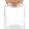 APS Vorratsglas -WOODY- /// 14 X 14 Cm, H: 21,5 Cm /// Glas, Kiefernholz, Silikon /// 2,5 Liter /// 82257