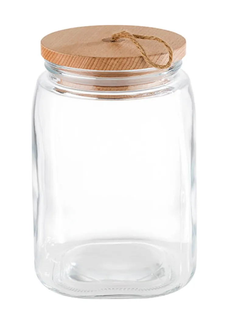 APS Vorratsglas -WOODY- /// 14 X 14 Cm, H: 21,5 Cm /// Glas, Kiefernholz, Silikon /// 2,5 Liter /// 82257 1 APS Vorratsglas -WOODY- /// 14 X 14 Cm, H: 21,5 Cm /// Glas, Kiefernholz, Silikon /// 2,5 Liter /// 82257