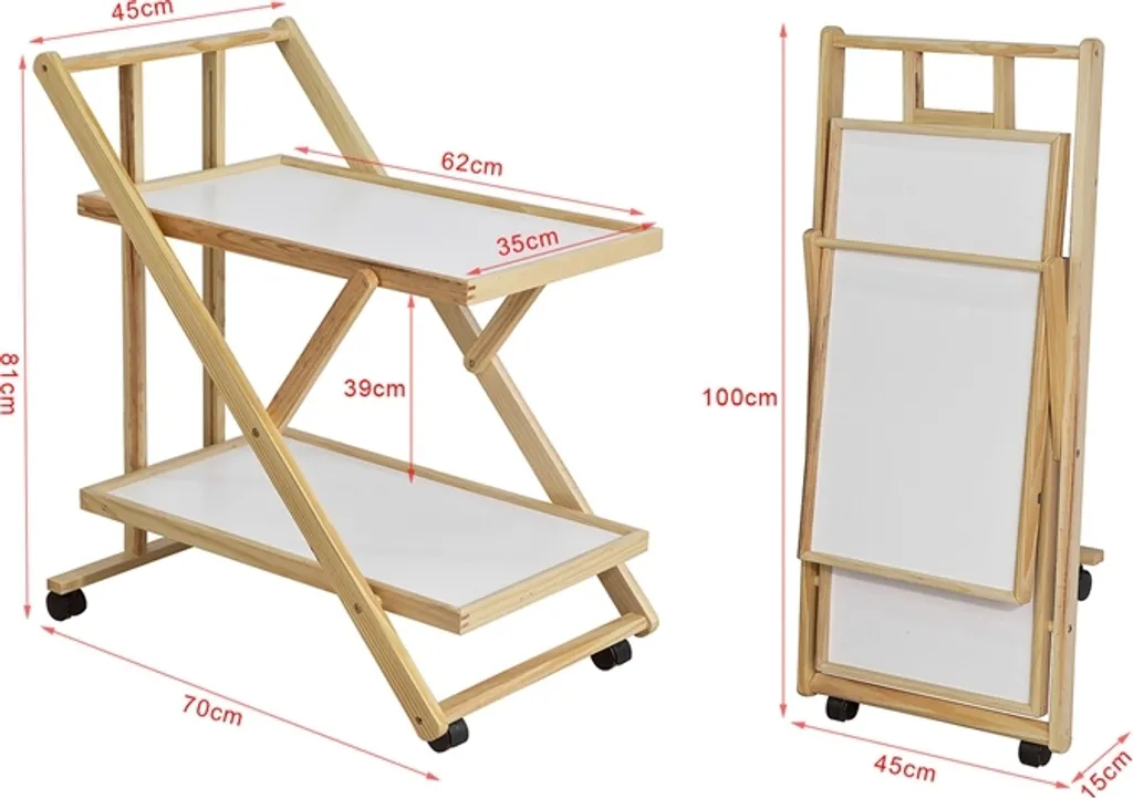 SoBuy® Servierwagen,Beistellwagen,Küchenwagen,zusammenklappbar,FKW52-WN 2 SoBuy® Servierwagen,Beistellwagen,Küchenwagen,zusammenklappbar,FKW52-WN – Bild 2