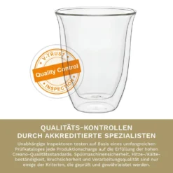 Creano Doppelwandige Gläser 250ml „DG-V“, 4er Set, Thermoglas Doppelwandig Aus Borosilikatglas, Kaffeegläser, Teegläser, Latte Gläser, Doppelwandgläser -Küchenzauber Günstiges Geschäft e85207c31930001cba1fe1124834b375 1
