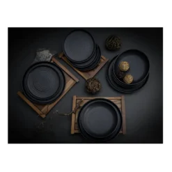 CreaTable 23861 Tafelservice Uno Für 4 Personen, Steinzeug, Schwarz (1 Set, 12-teilig) -Küchenzauber Günstiges Geschäft e98f5a0b45c9034ad383543d9331a3fe