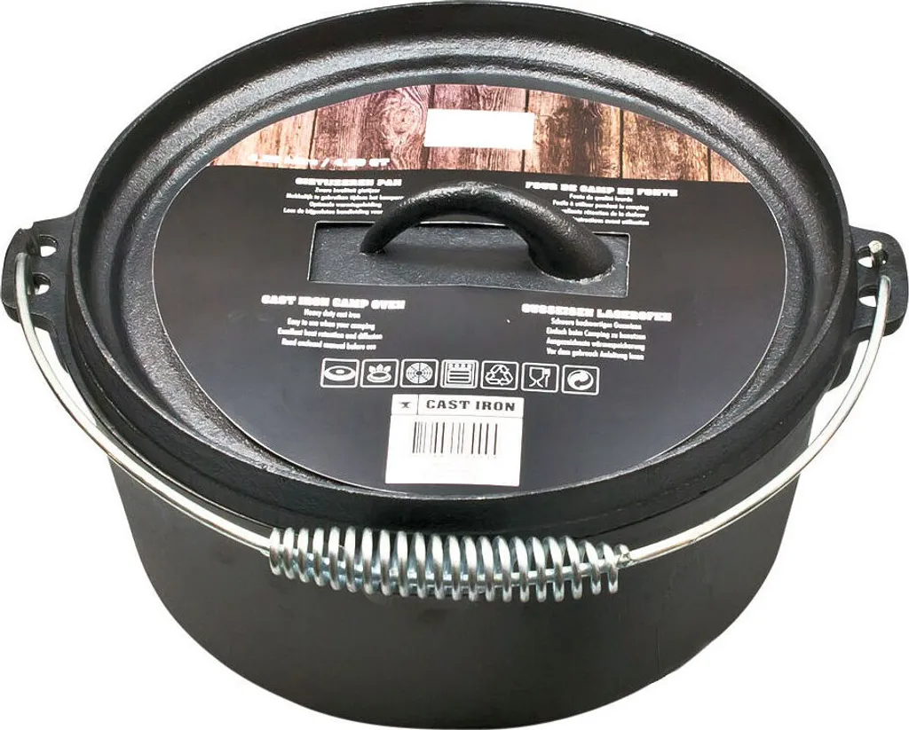 Dutch Oven Aus Gusseisen Ø25 Cm - Feuertopf Mit Tragegriff 1 Dutch Oven Aus Gusseisen Ø25 Cm - Feuertopf Mit Tragegriff